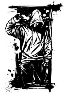 街头风蒙面人物插画