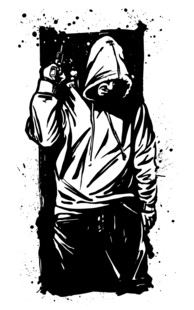 神秘蒙面者街头风姿态