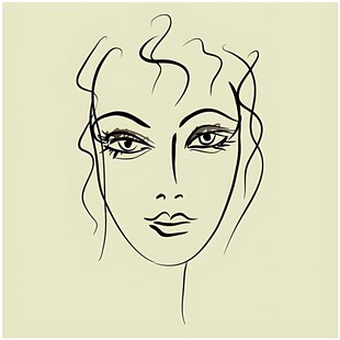 简约线条勾勒的女性脸庞