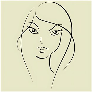 简约线条勾勒的女性头像