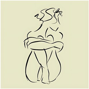 简约线条勾勒的女性身姿