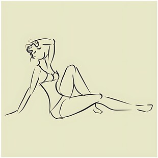 线条勾勒的优雅女性身姿