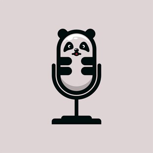 熊猫造型麦克风图标
