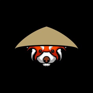 小熊猫戴斗笠形象设计