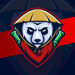 熊猫忍者形象徽章设计