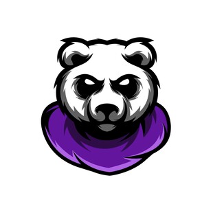 戴紫围巾的熊猫头像