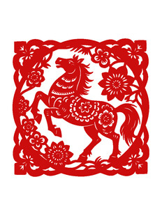 骏马剪纸艺术图案