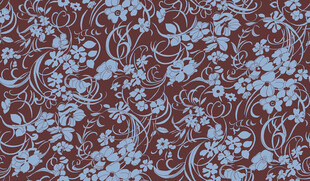 复古蓝花深红底纹布料