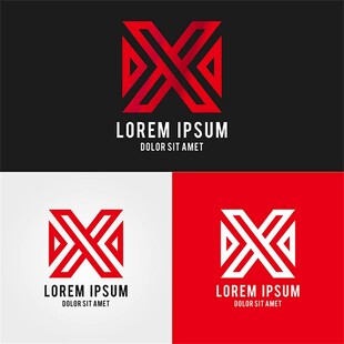 现代简约风双X标志设计