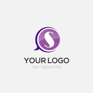 紫色S字母创意标志设计