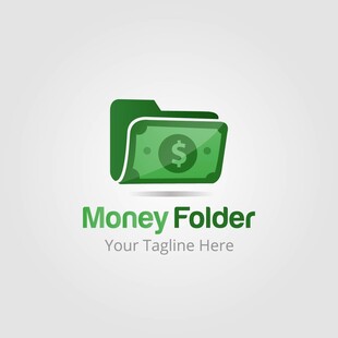 金钱文件夹标志设计