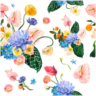 缤纷花卉图案