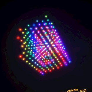 炫彩灯光组成的图案 无人机表演