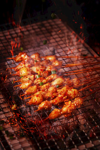 炭火上的美味烤掌中宝