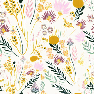 手绘多彩花卉图案背景