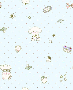 可爱卡通小物平铺图案