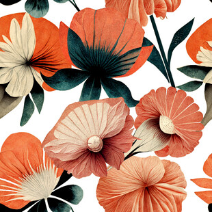 橙色花卉图案背景设计