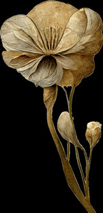 金色纸艺花朵特写