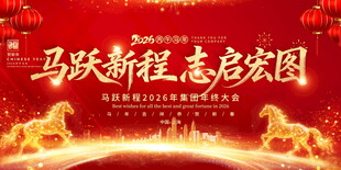 马跃新程主题年会背景图