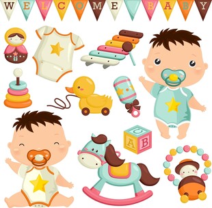 可爱婴儿玩具集合