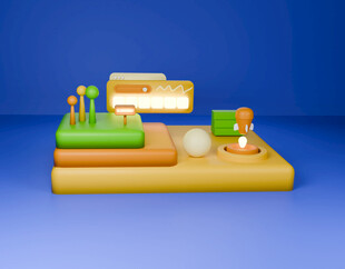 卡通风格的立体场景模型