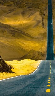 沙漠中延伸的笔直公路