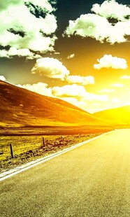 夕阳下的公路美景