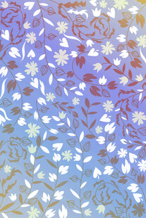 蓝底花卉图案纹理背景