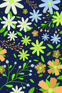 多彩花卉图案背景