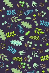 多彩植物图案背景