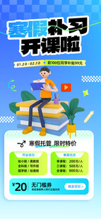 寒假学习提升技能海报