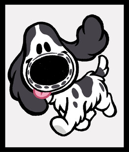 卡通斑点狗奔跑形象