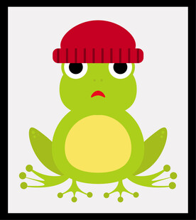 戴红帽的小绿蛙