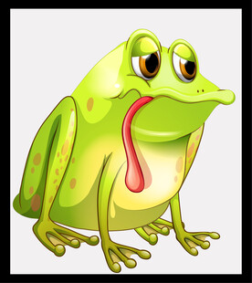吐舌的绿色卡通青蛙