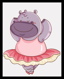 跳舞的河马芭蕾舞女孩