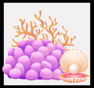 梦幻海底珊瑚贝壳景观