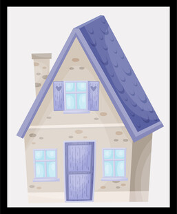 卡通风格的温馨小房子