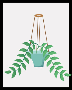 悬挂绿植盆栽插画