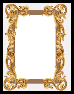 金色雕花椭圆复古相框