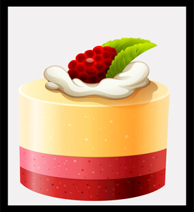 美味多层水果奶油蛋糕