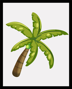 卡通风格绿色椰子树