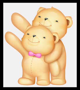 三只可爱小熊温馨互动