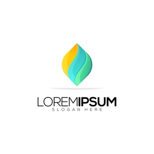 多彩叶片标志设计