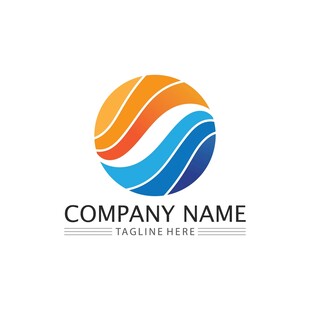 简约波浪圆形企业标志