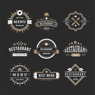 复古餐厅标志设计集合