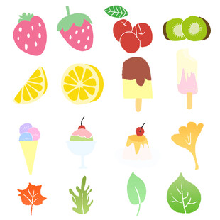 水果甜品树叶元素