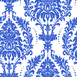 蓝白经典欧式花纹图案
