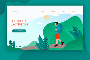 户外徒步者畅享自然风景