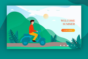 男子骑行山林迎接新一天