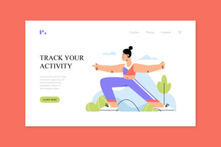 瑜伽锻炼网页插画